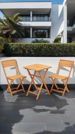 Hanah Home Conjunto de mesa y sillas My001 en madera de haya